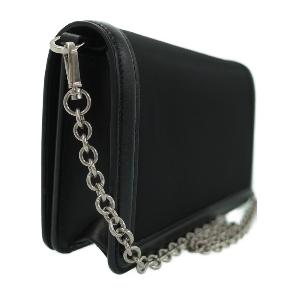 Prada Nylon Leather Shoulder Bag Crossover Flap Black - Picture 2 of 9